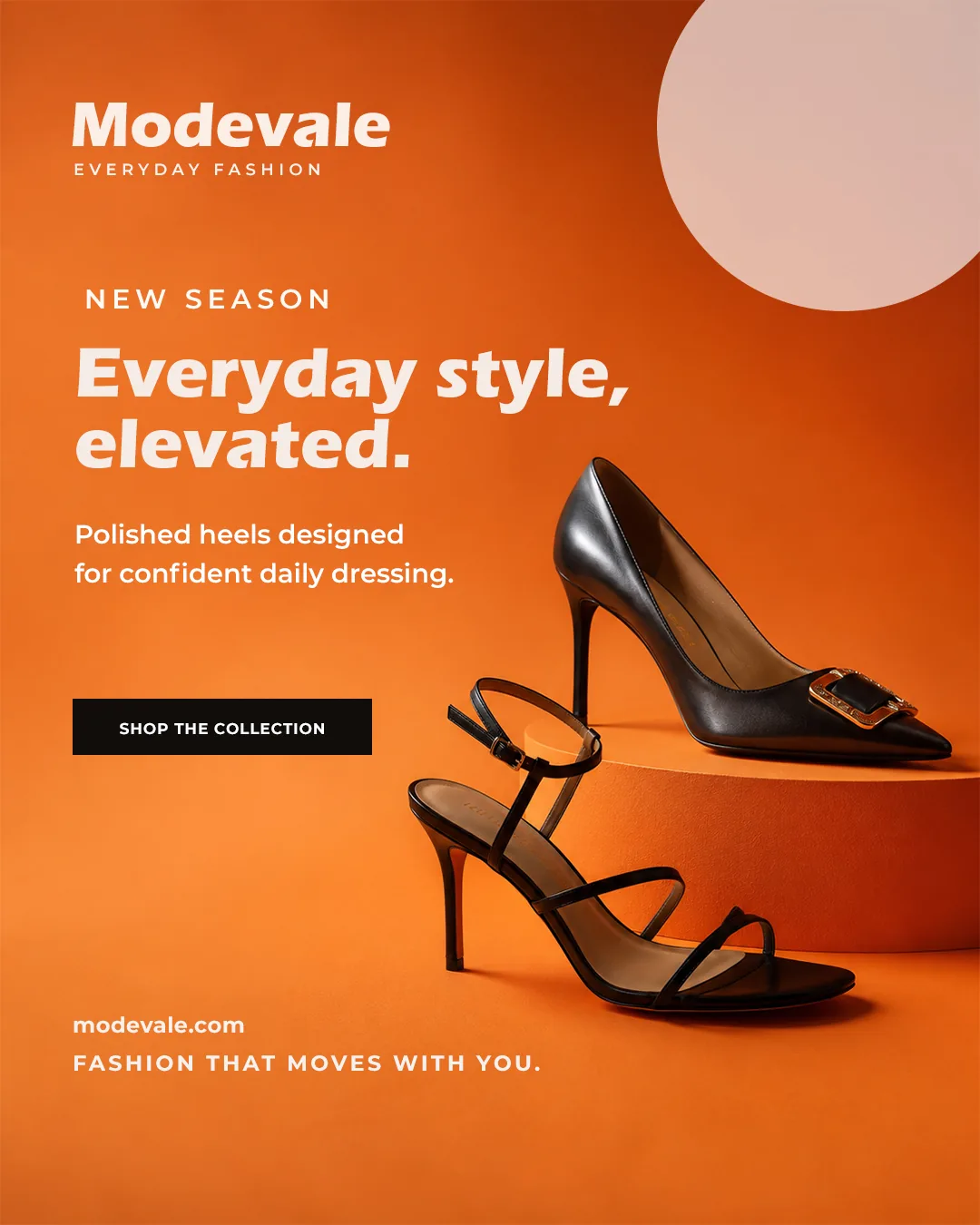 Modevale campaign design featuring heels